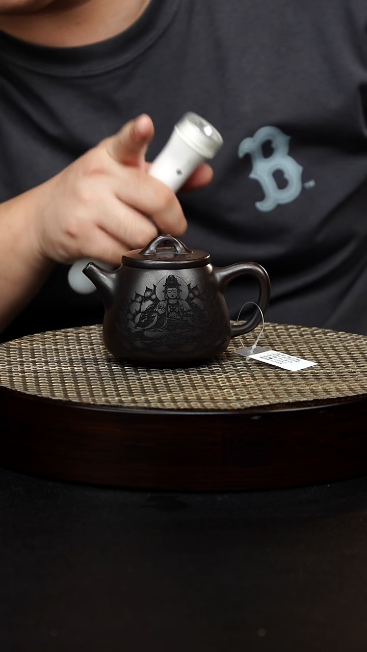 茶壶紫砂宜兴原矿纯手工紫砂 高瓢 石红