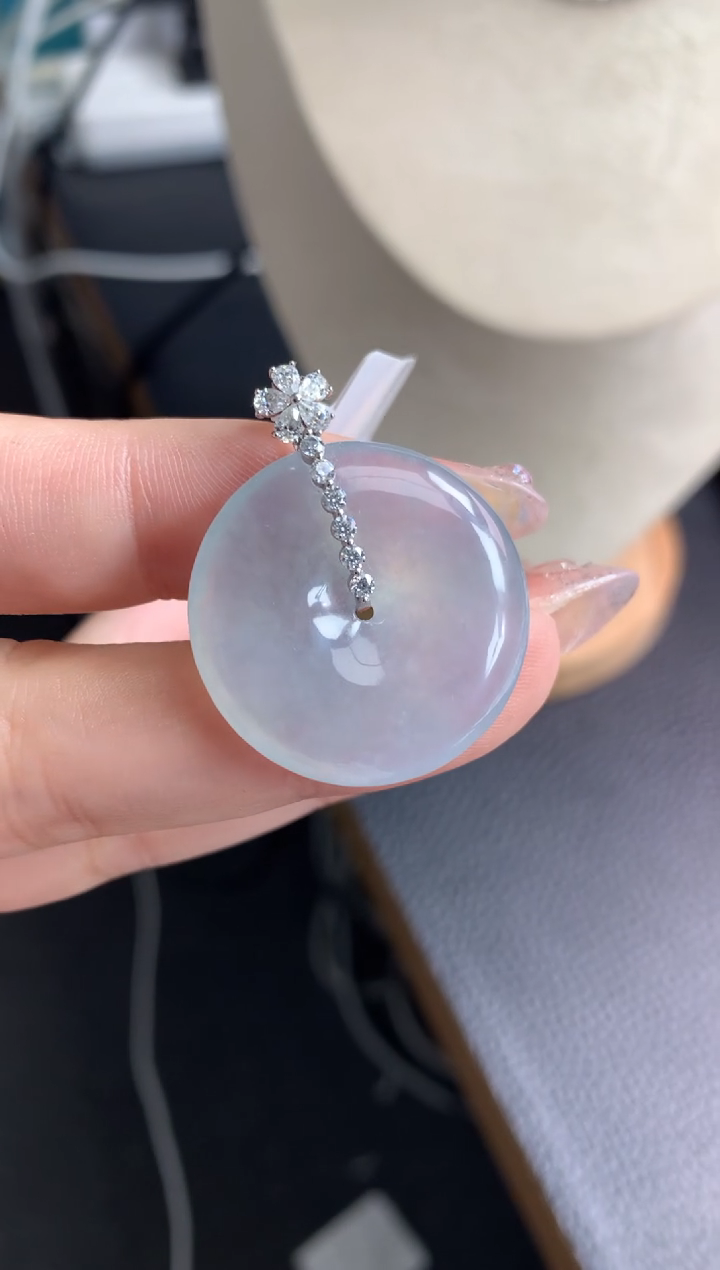 【闪购商品】翡翠颈饰18K金镶嵌扣子