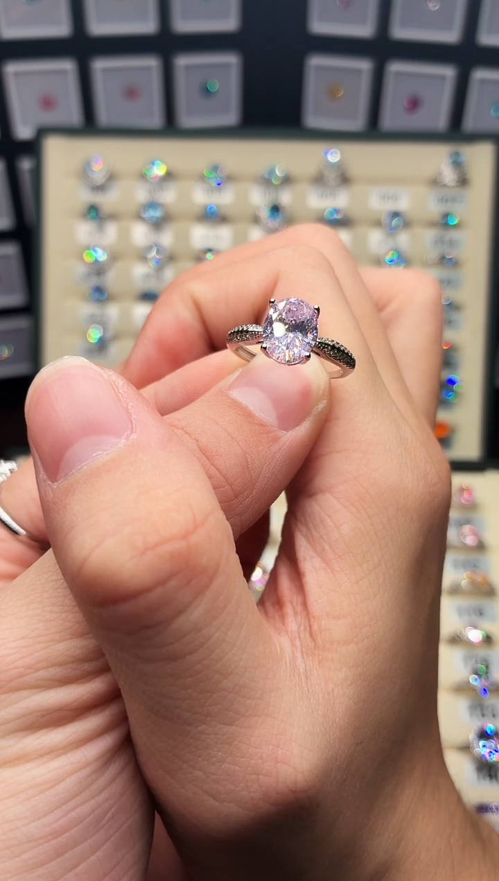 银S925镶嵌戒指绿柱石（摩根石）1