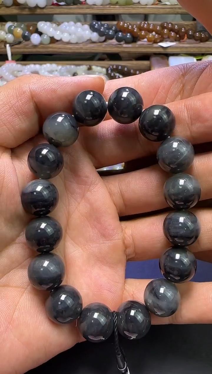 手串未镶嵌和田玉当***剑新疆和田玉青花卡14手串