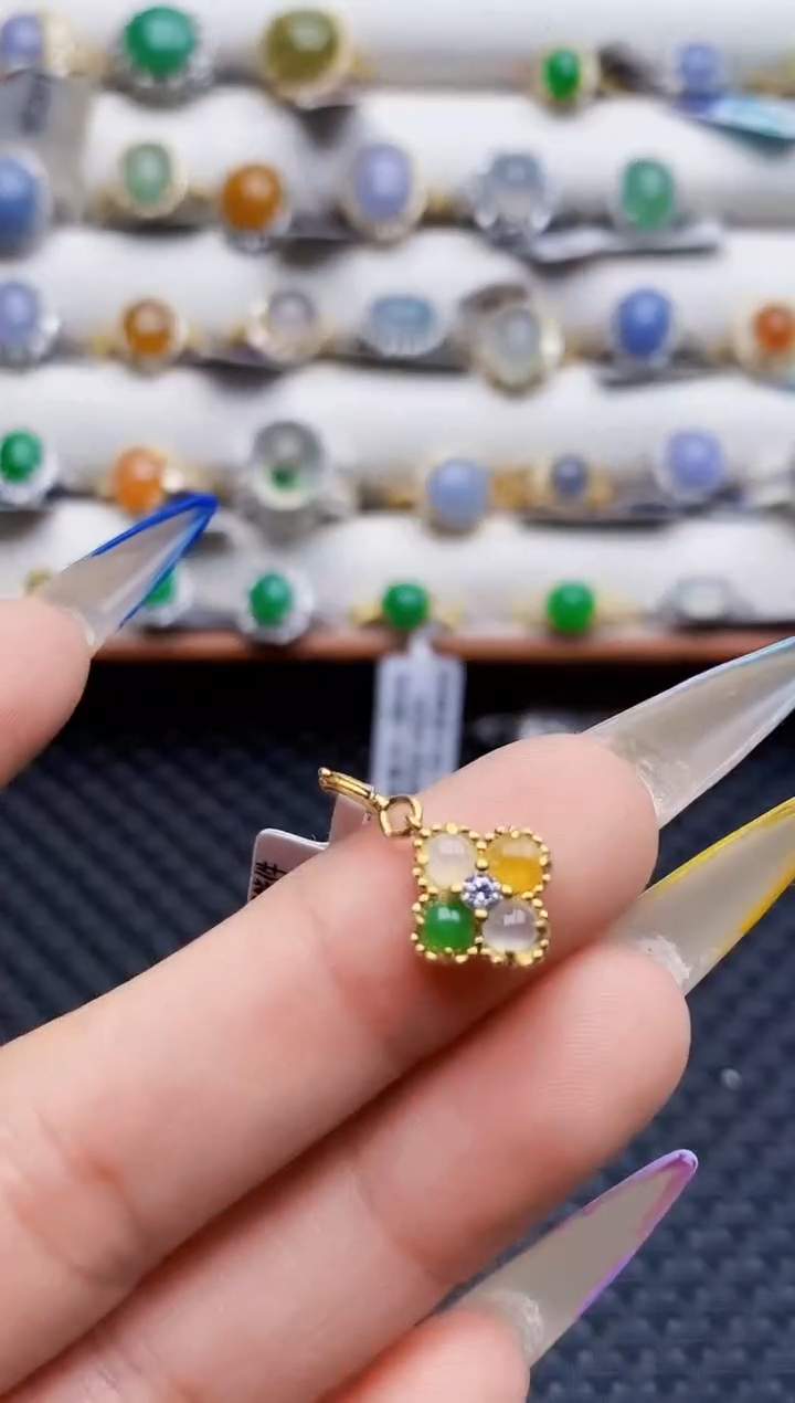 银S925镶嵌戒指翡翠0321