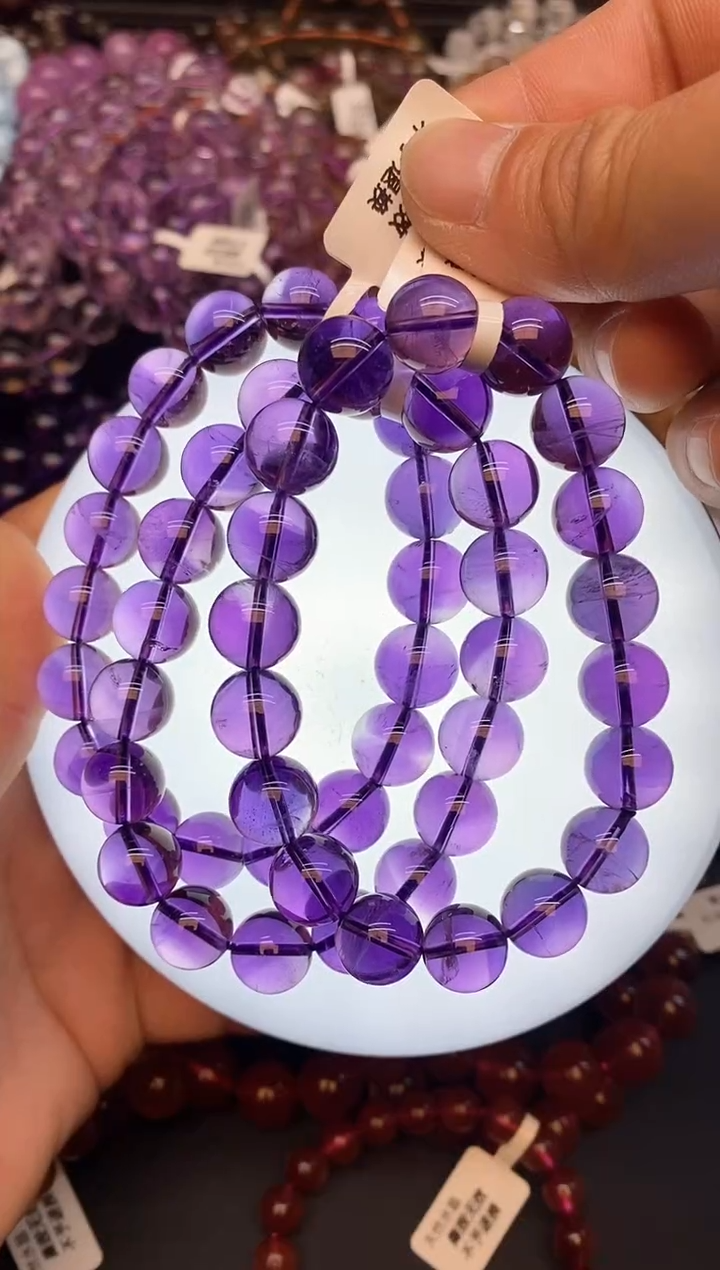 【闪购商品】水晶手链未镶嵌b02 紫水晶11mm+ 多样性发其一