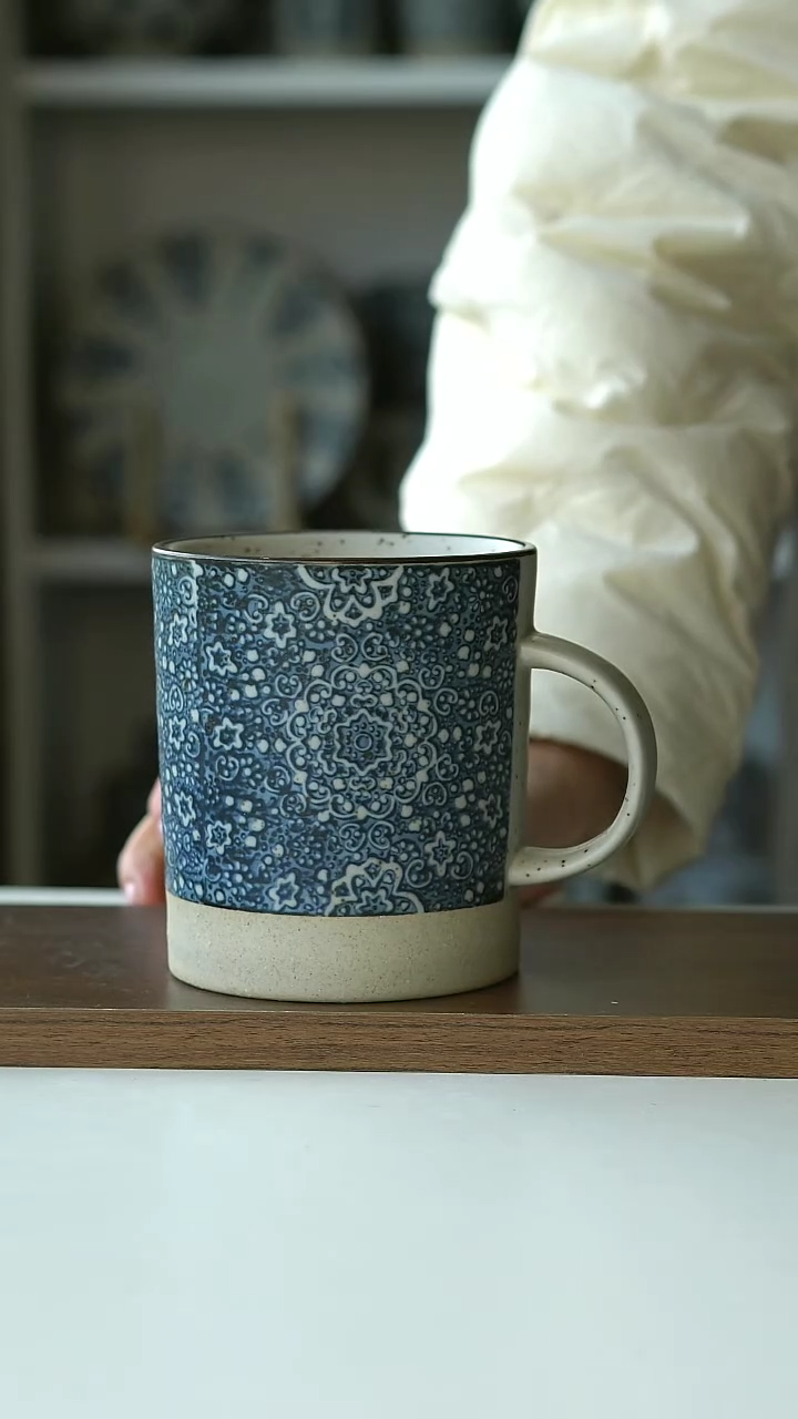 【闪购商品】陶瓷如意花马克杯@4-2@