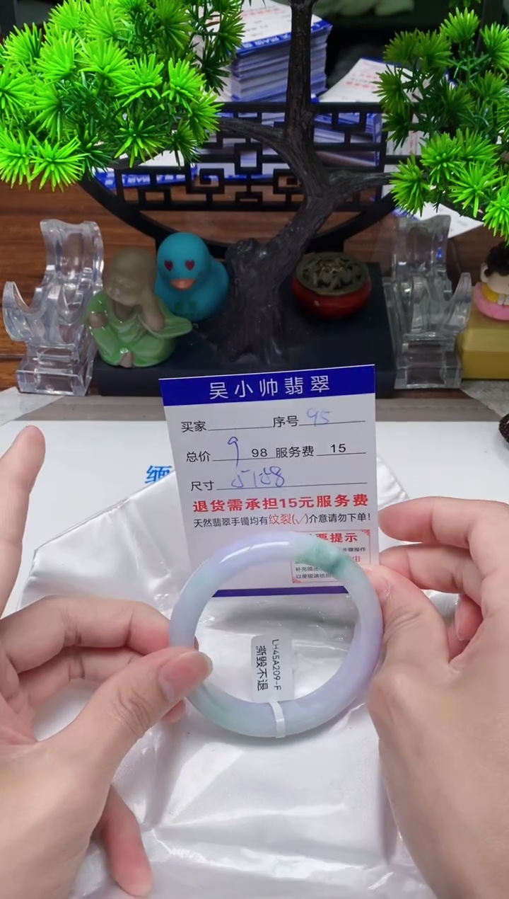 【闪购商品】翡翠手镯未镶嵌95天然A货翡翠需包容瑕疵，介意慎拍