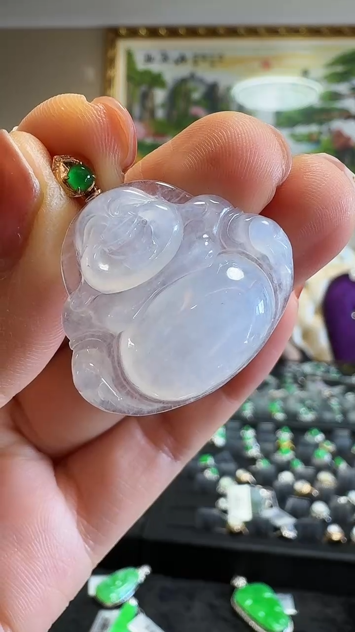 【闪购商品】翡翠吊坠(不含链)18K金镶嵌吊坠