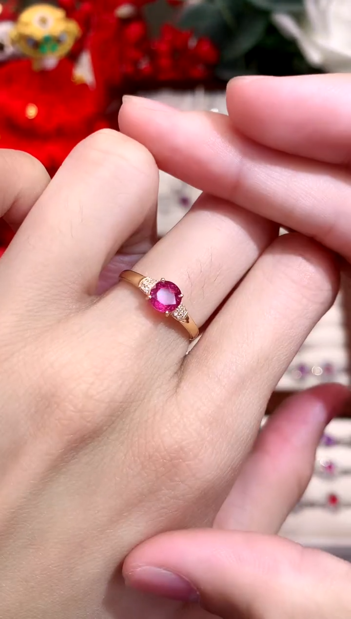 【闪购商品】碧玺戒指18K金镶嵌0.70ct/天然宝石/七天无理由