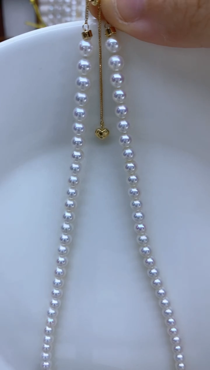 【闪购商品】淡水珍珠项链18K金镶嵌5