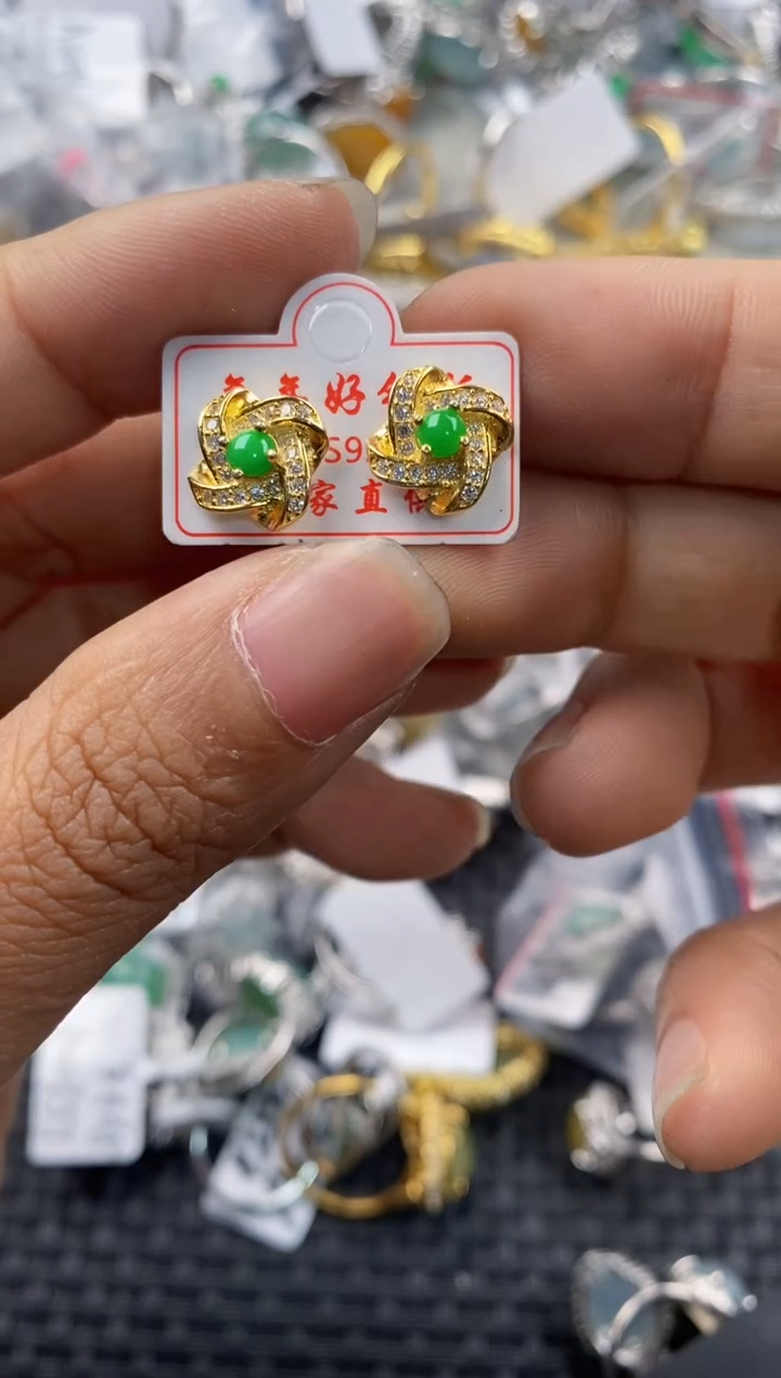 银S925镶嵌戒指翡翠8888----1