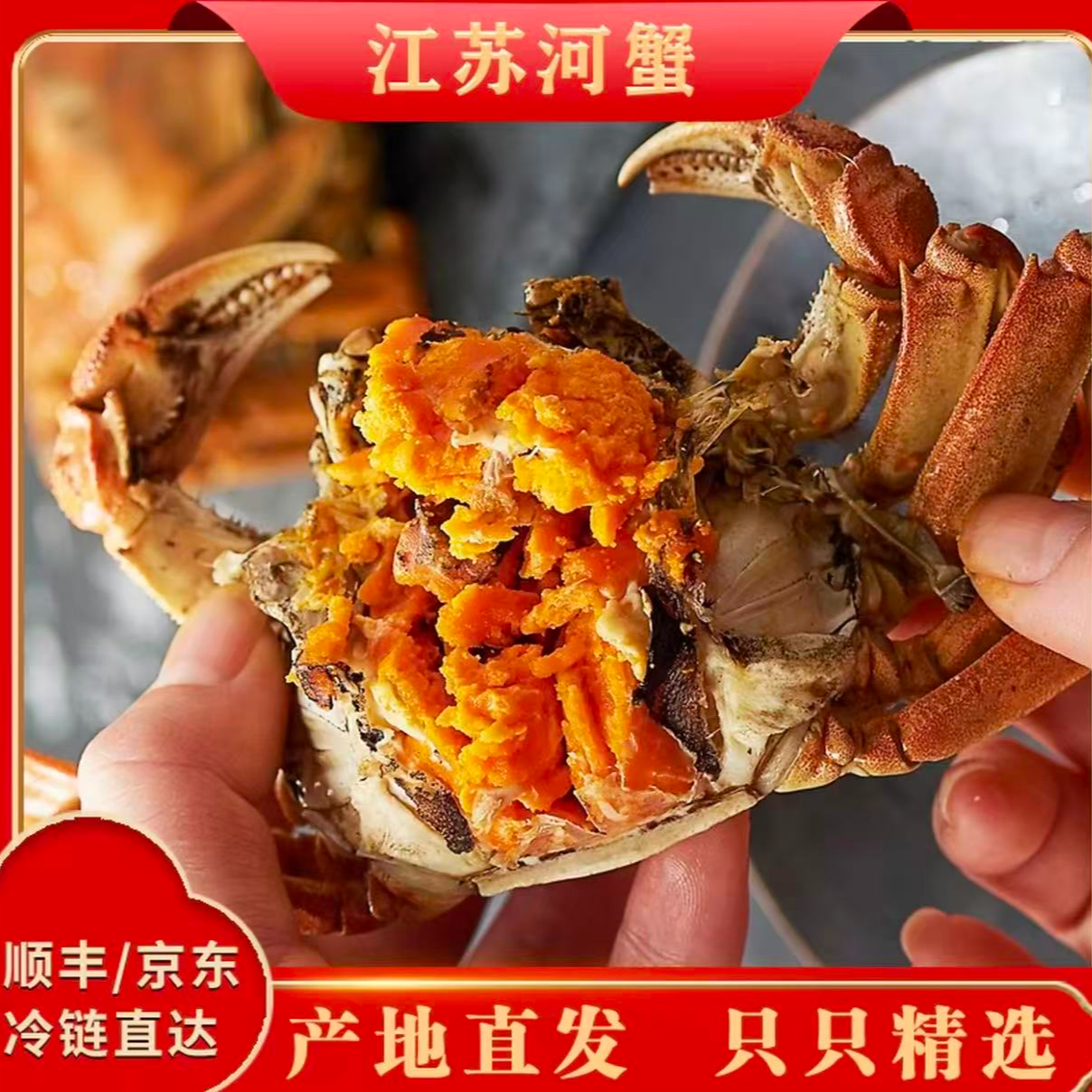 【活蟹】江苏螃蟹湖蟹母蟹 每只1.3-1两 共20只 顺丰包邮