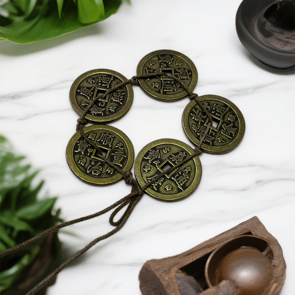 仿古五帝钱复古摆台摆件