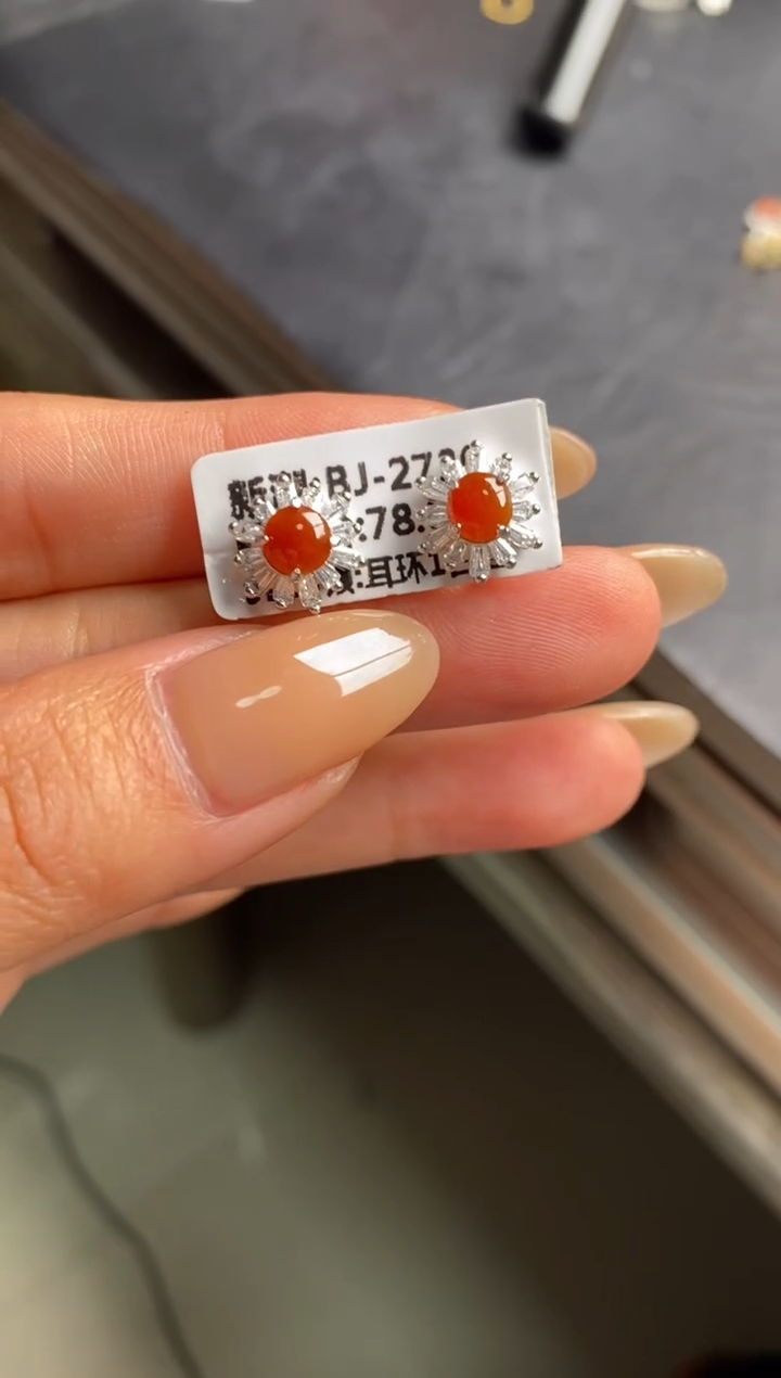 银S925镶嵌戒指翡翠天然A货翡翠