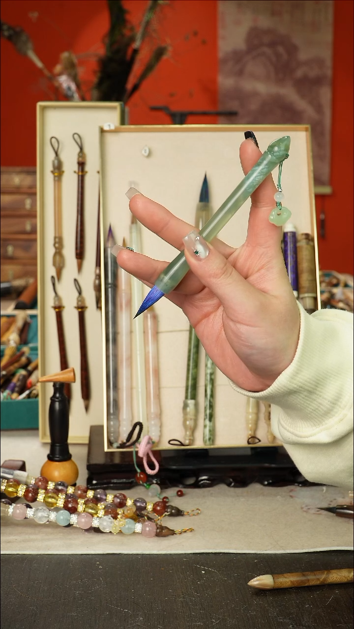 623号闪孤品高货毛笔链接 清水试笔 蘸墨不退