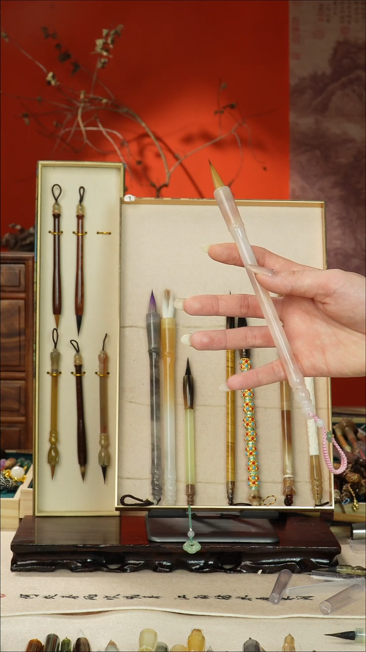 166号闪孤品高货毛笔链接 清水试笔 蘸墨不退