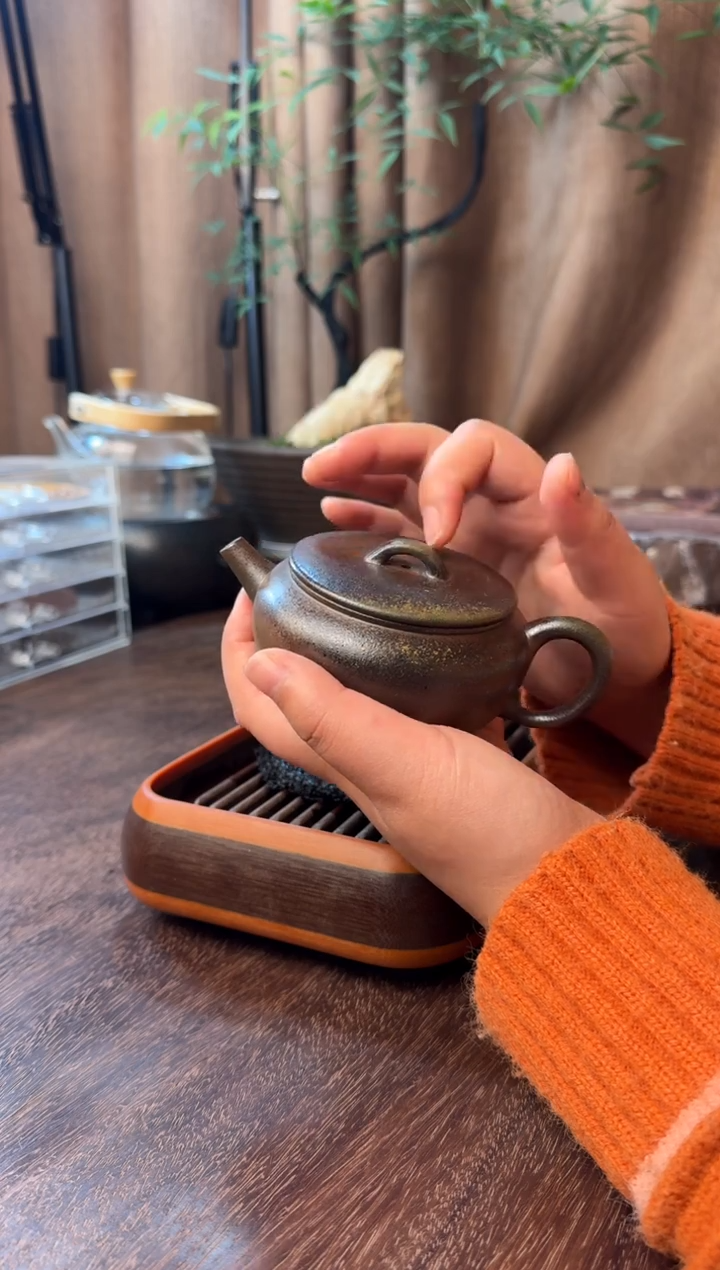 茶壶紫砂原矿紫砂壶柴烧紫泥大彬诗意-容量：200CC-1号