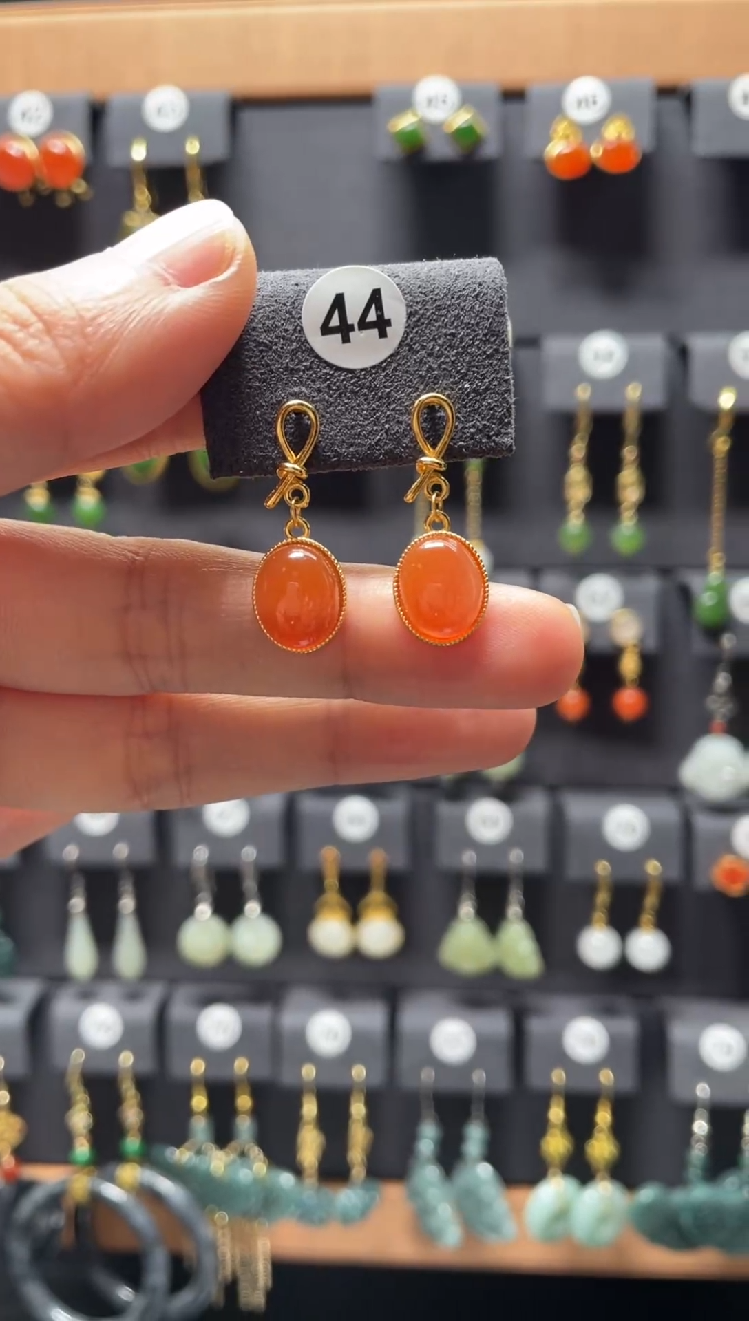 【闪购商品】南红玛瑙耳饰银S925镶嵌0044