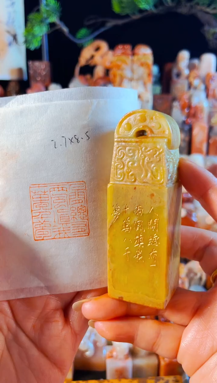 青田石印石手工篆刻《人间总有一两风 填我十万八千梦》