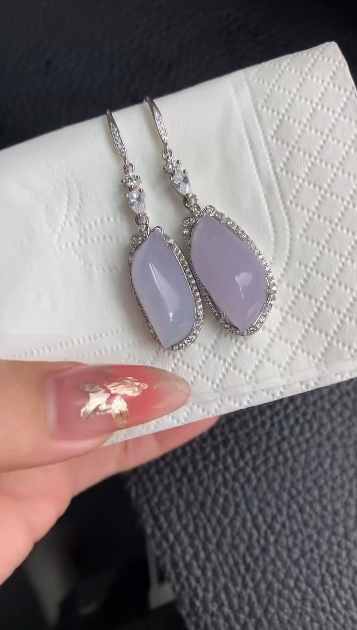 【闪购商品】翡翠耳饰银S925镶嵌耳钩