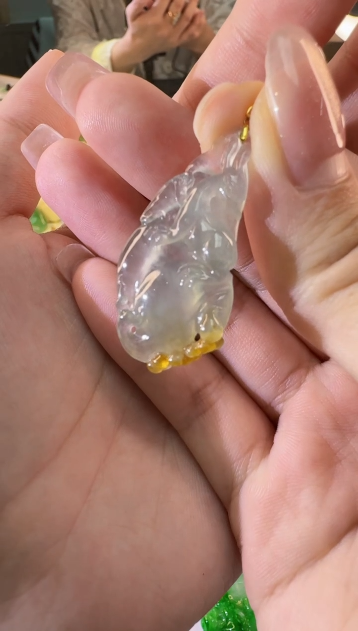 【闪购商品】翡翠18K金镶嵌颈饰缅甸翡翠A货吊坠