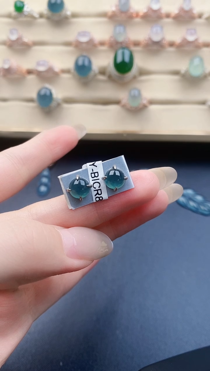 翡翠未镶嵌耳饰天然a货翡翠