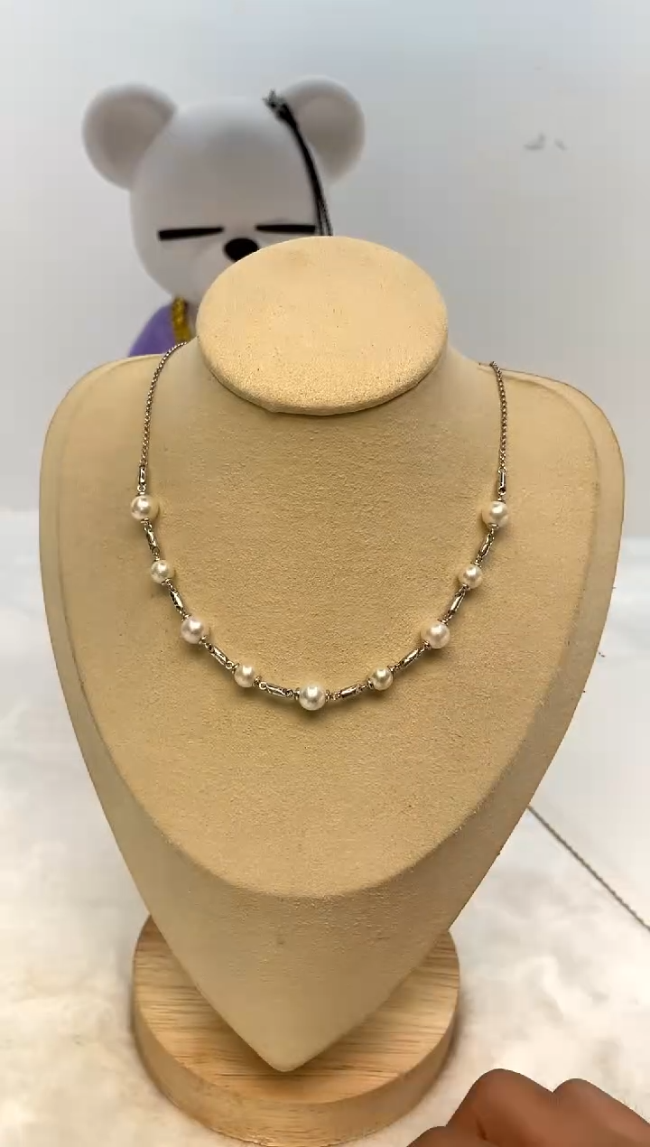 颈饰银S925镶嵌海水珍珠6-8