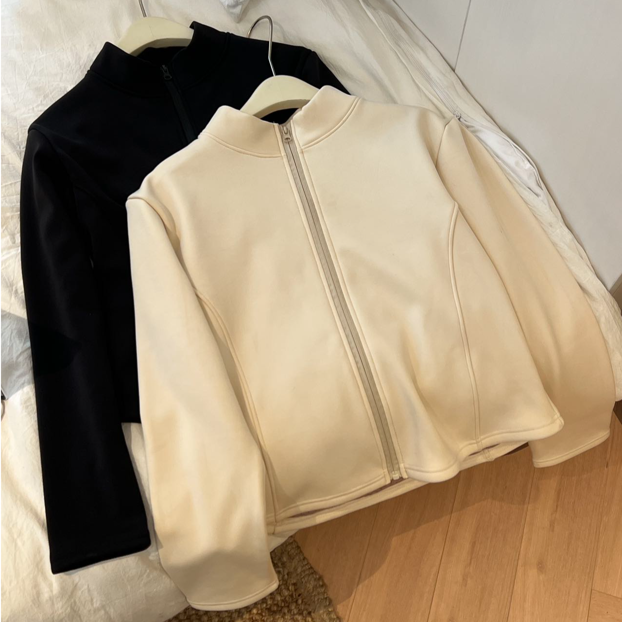 小蛮腰羽绒防风服摇粒绒拼接保暖外套1825