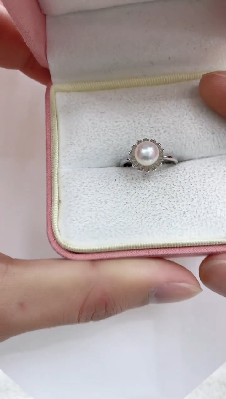 【闪购商品】海水珍珠戒指银S925镶嵌海水珍珠戒指