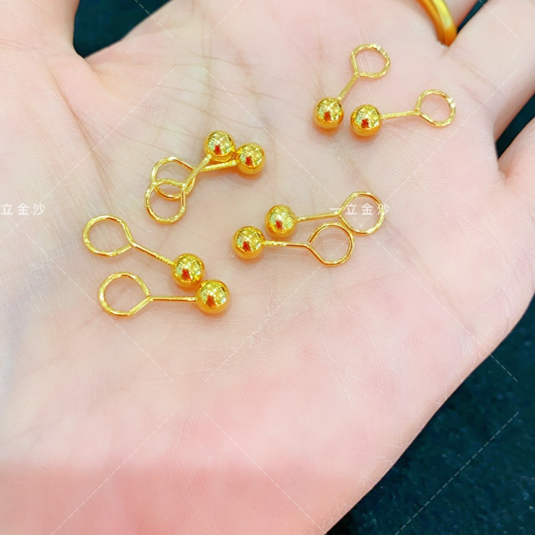 铜合金耳饰 防丢豆豆耳钉