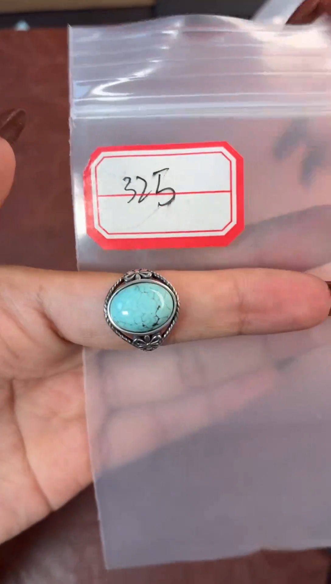 银S925镶嵌绿松石戒指噶玛珠宝湖北绿松银S925