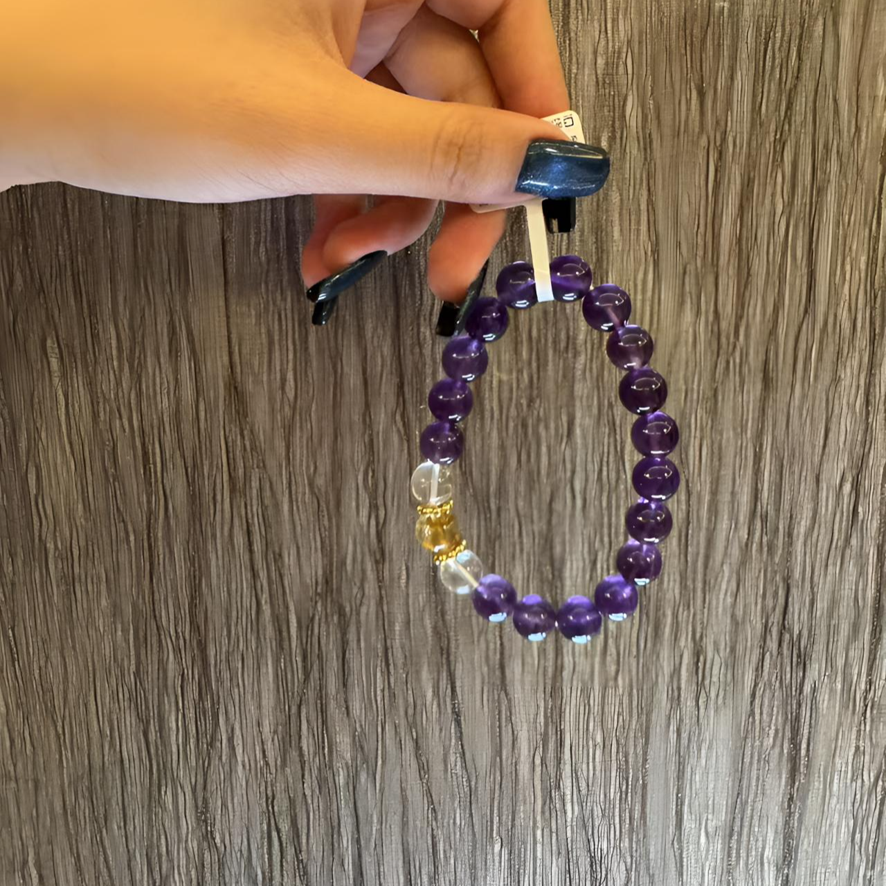 《紫罗幻金》设计款黄塔晶紫水晶天然水晶女士时尚精美百搭精致手链