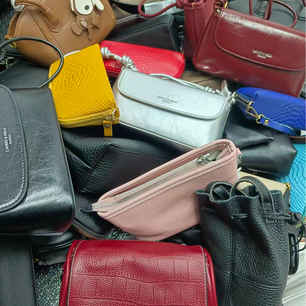 耐磨单肩款多层款双根斜挎包潮流荔枝纹