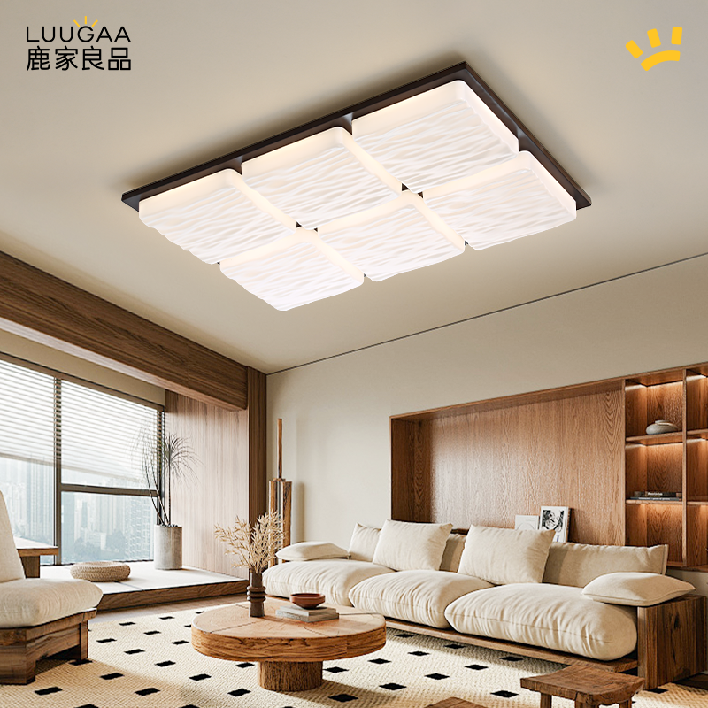 鹿家良品原木白巧全光谱护眼客厅吸顶灯2024新款灯具现代简约主灯
