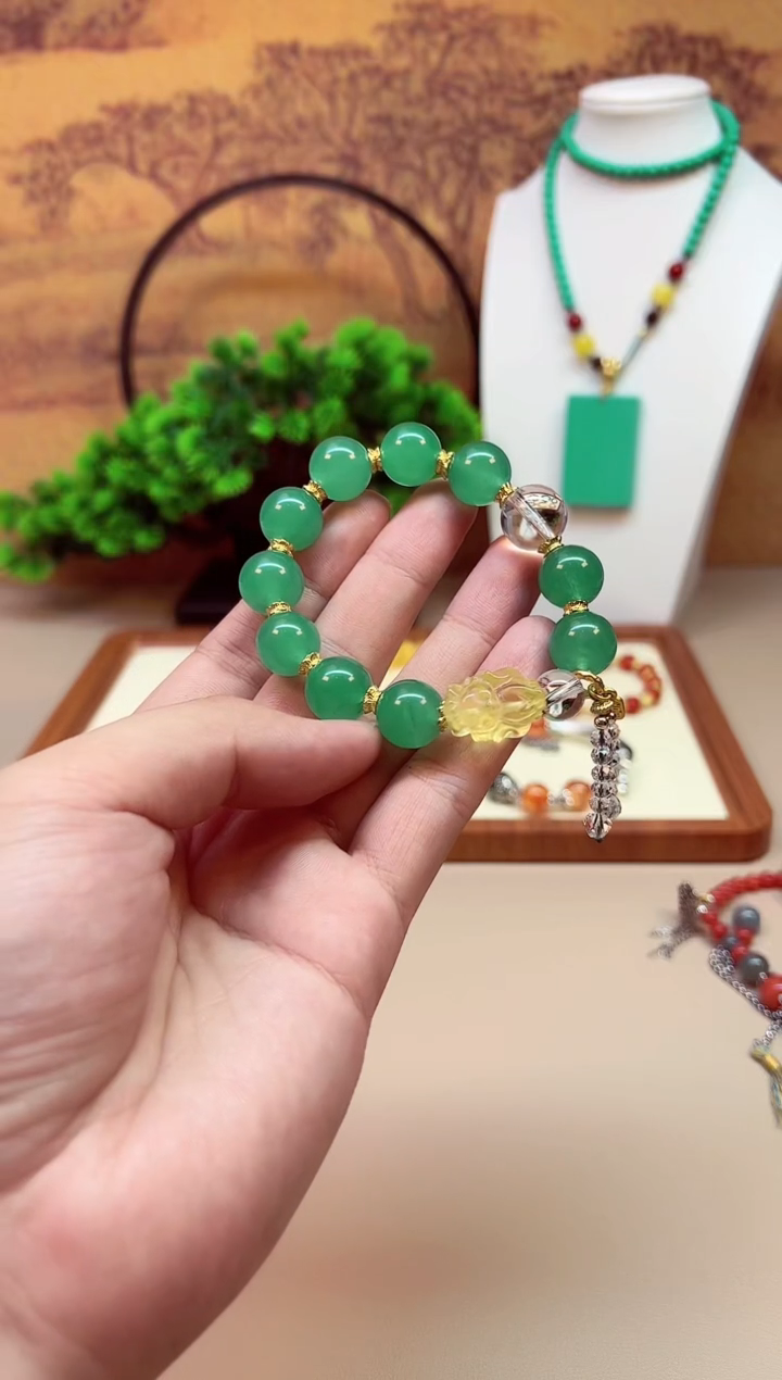 14K金镶嵌手链翡翠S20