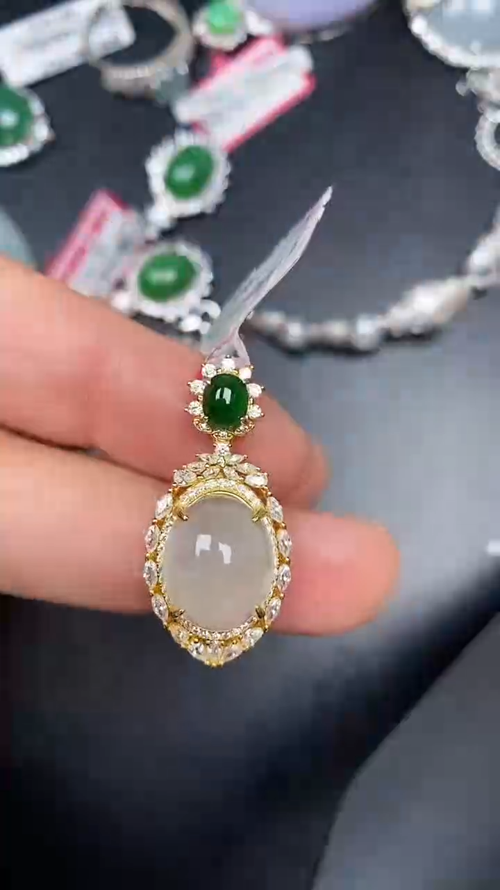 银S925镶嵌戒指翡翠9500