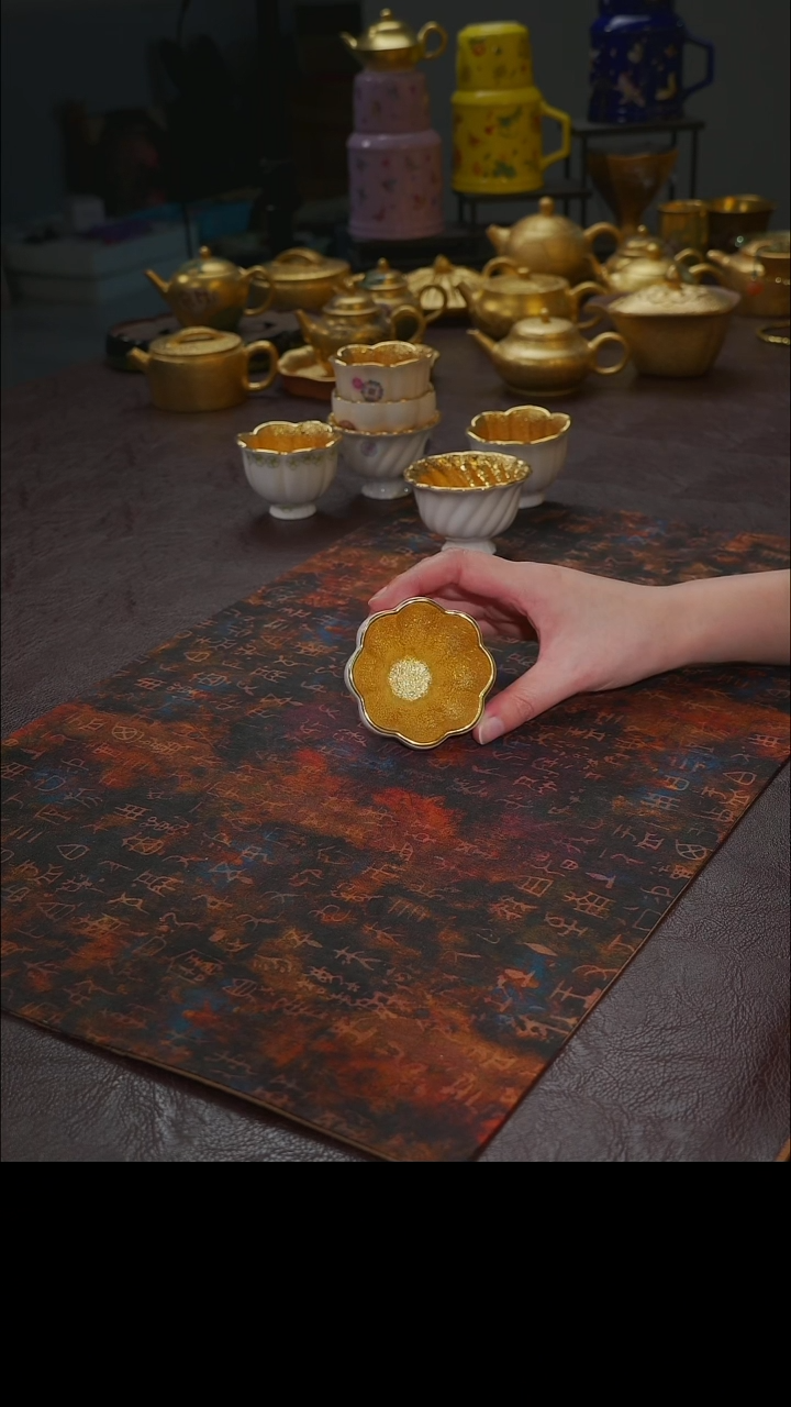 杯【宜景窑珍珠白鎏金系列】曼陀罗
