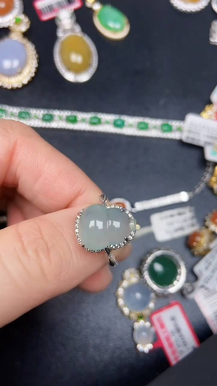 银S925镶嵌戒指翡翠2630