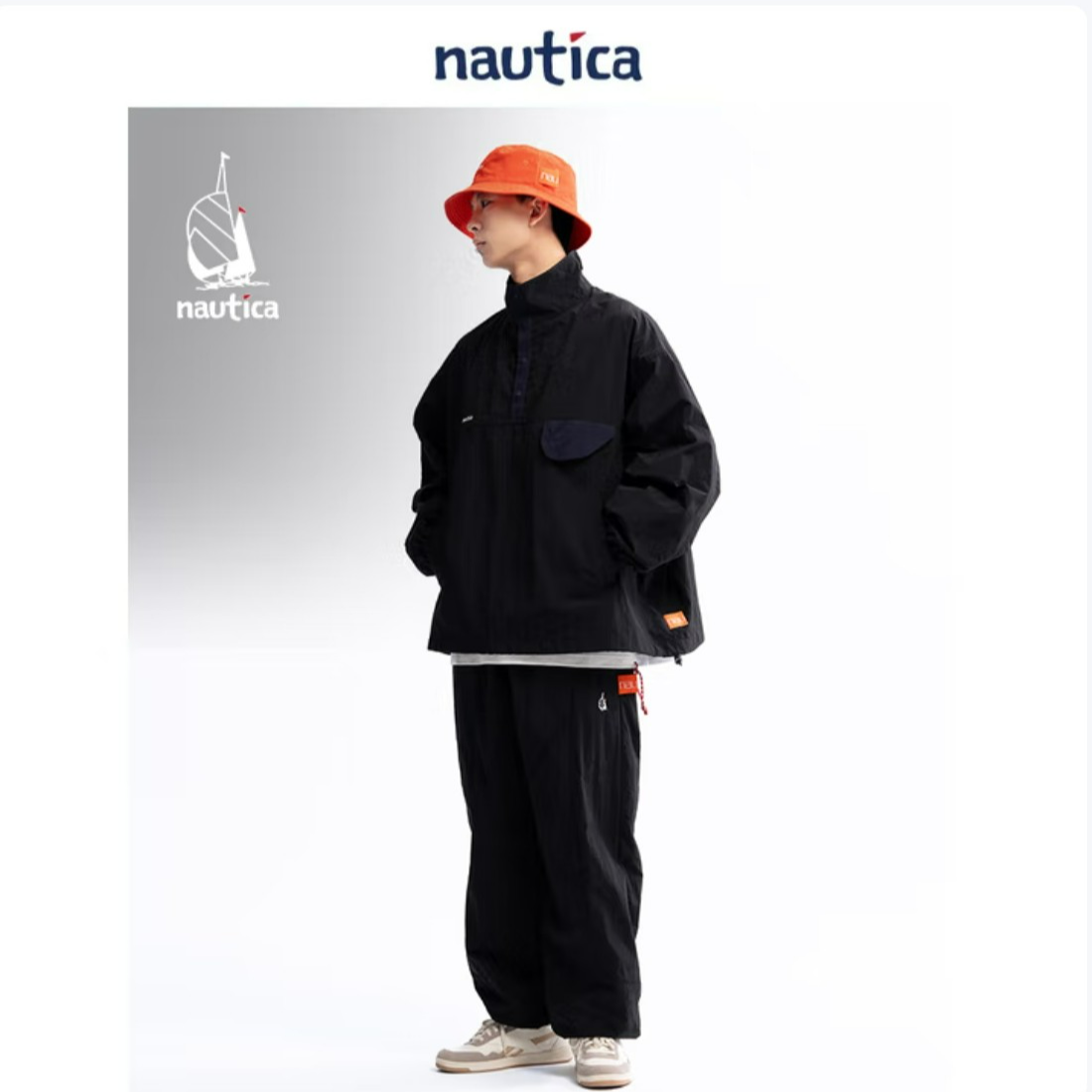 Nautica White Sail汤本弘通监制日系廓形半开襟薄夹克HYJW4103