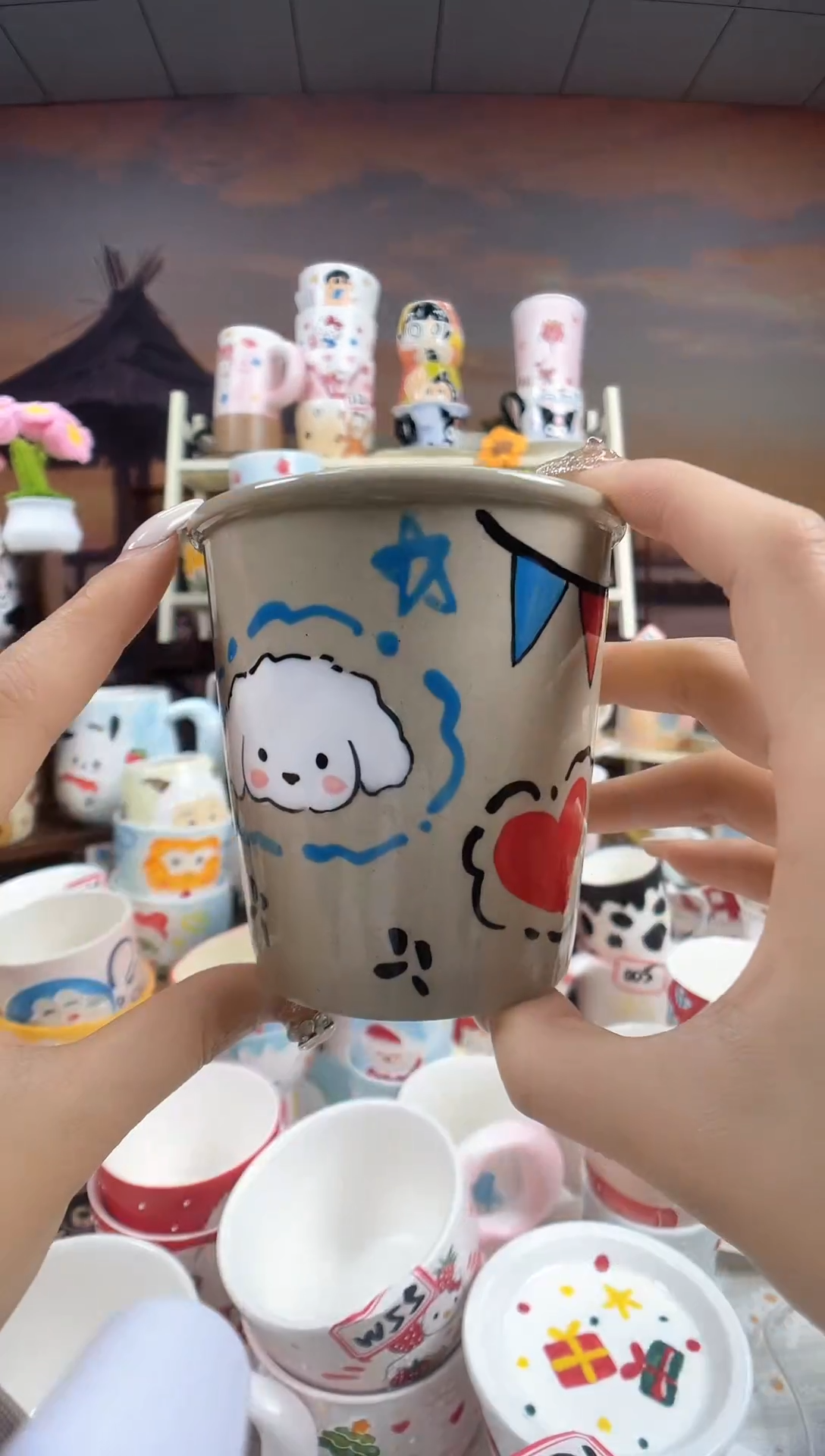 【闪购商品】景德镇手工手绘高温釉下彩陶瓷杯