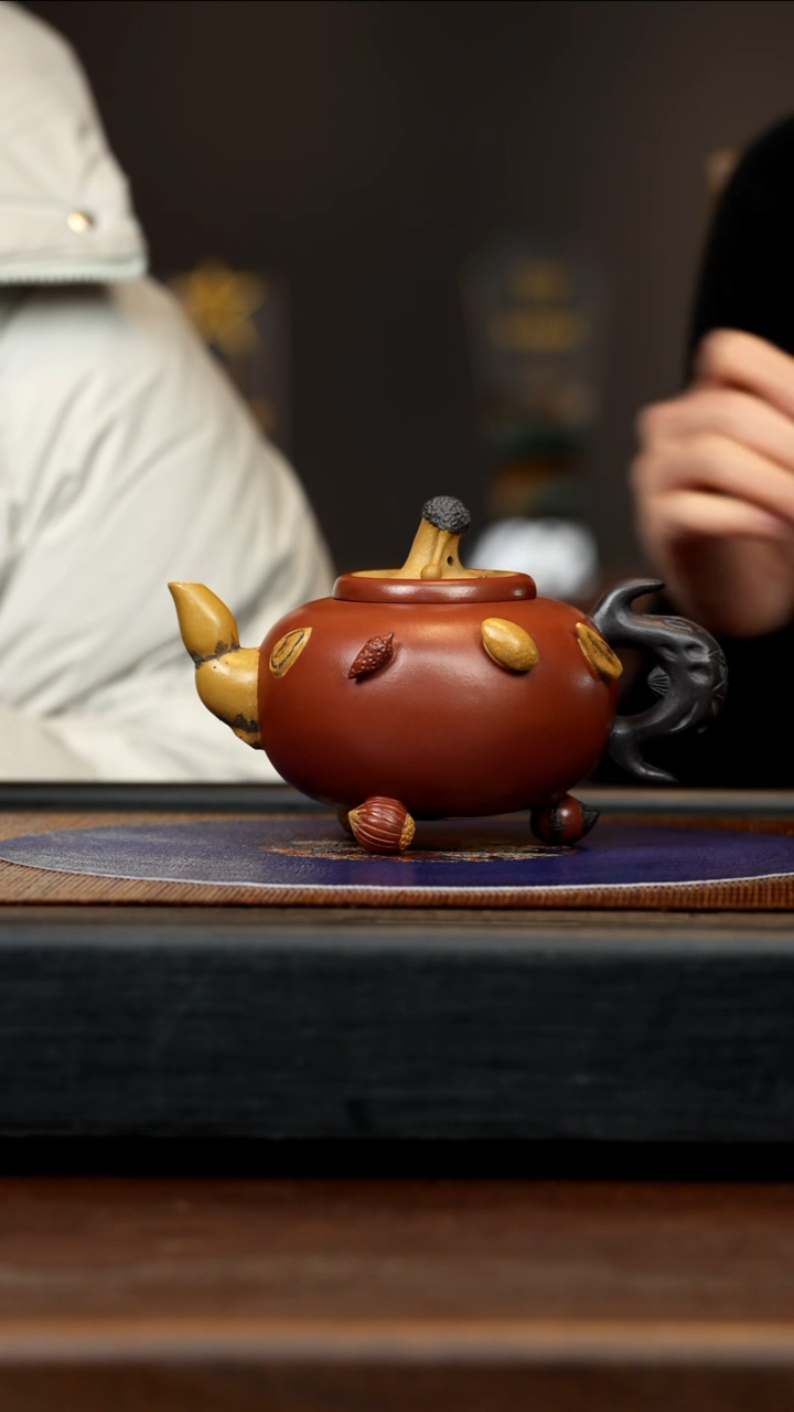 【闪购商品】紫砂茶壶SDH 海棠红 百果壶 350cc