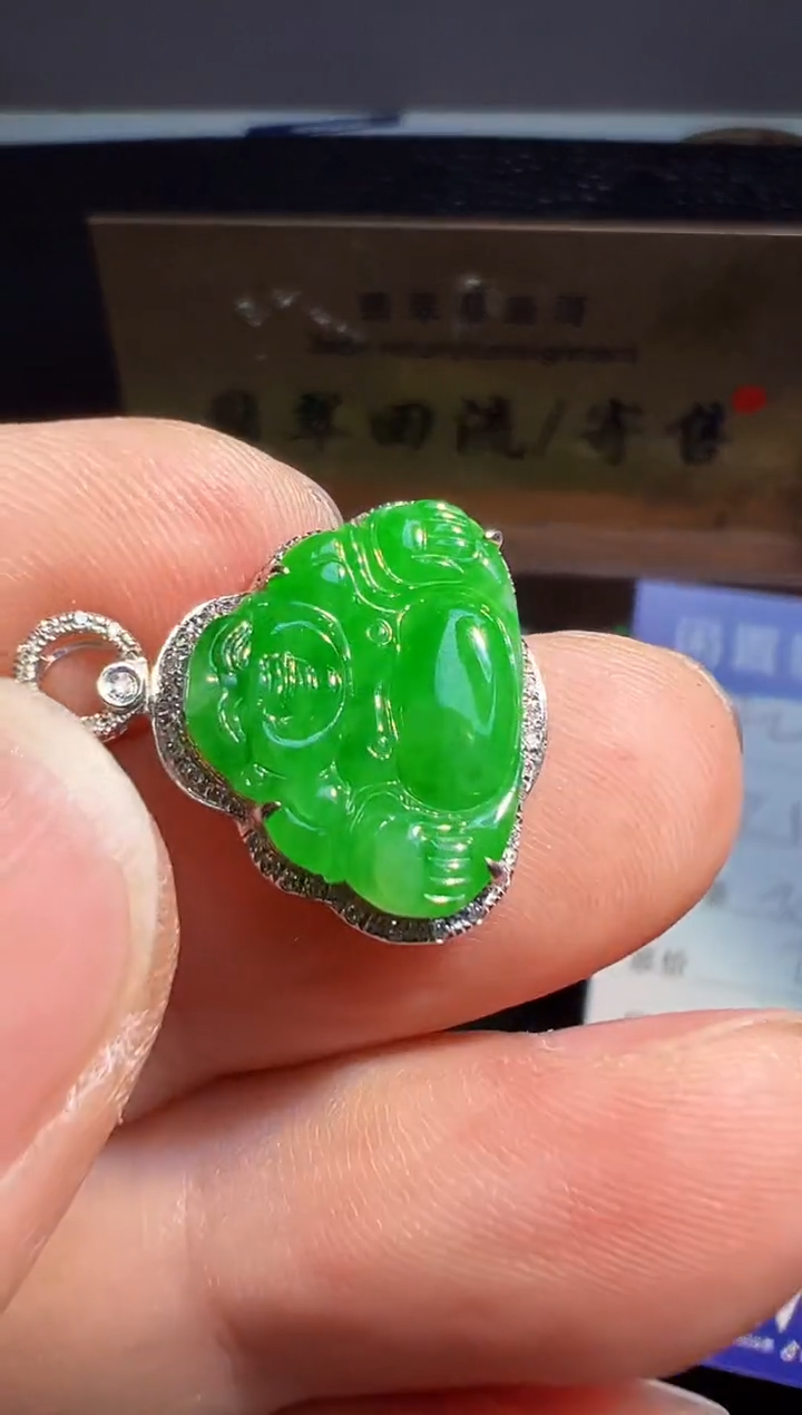 【闪购商品】翡翠颈饰18K金镶嵌翡翠回流