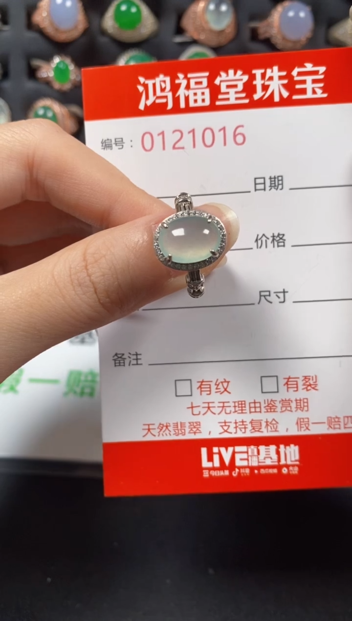 银S925镶嵌戒指翡翠1016