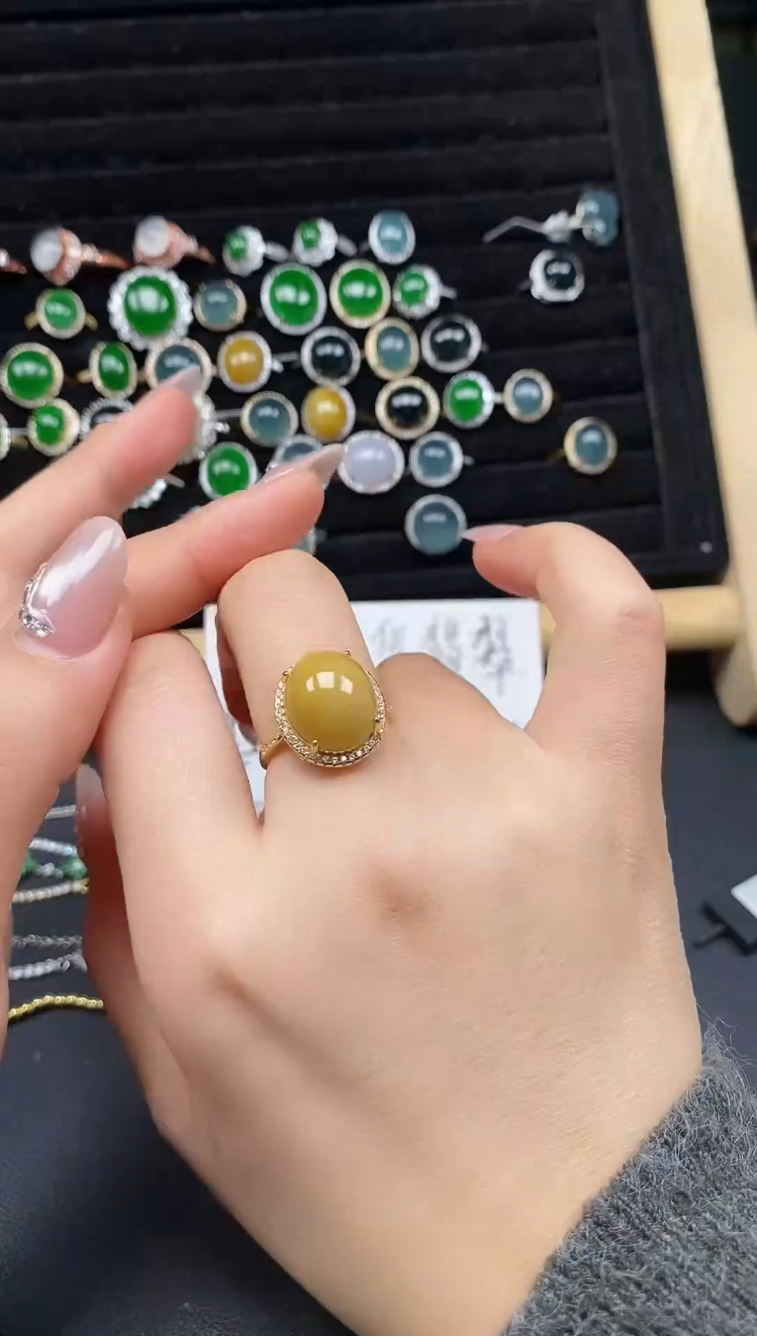银S925镶嵌戒指翡翠111