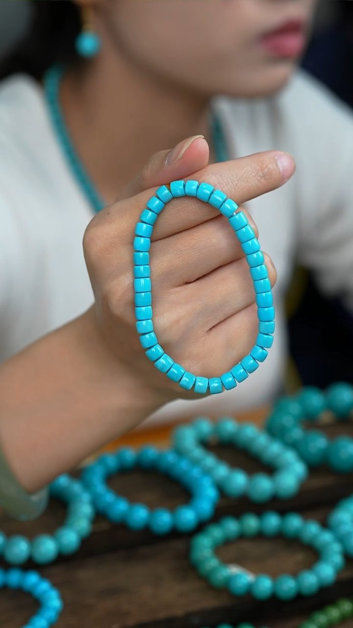未镶嵌绿松石手串精美