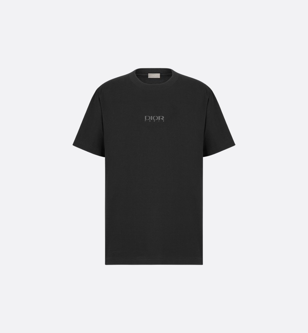 未使用 DIOR/迪奥 男士黑色棉质平纹针织面料 宽松版型 T 恤