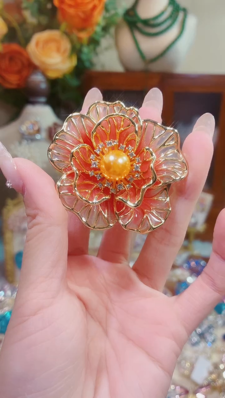 合成立方氧化锆铜合金金色花