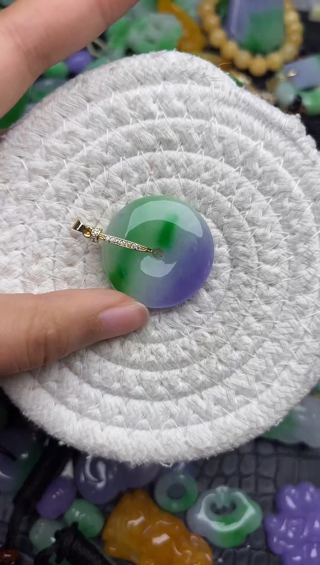 颈饰未镶嵌翡翠缅甸翡翠吊坠