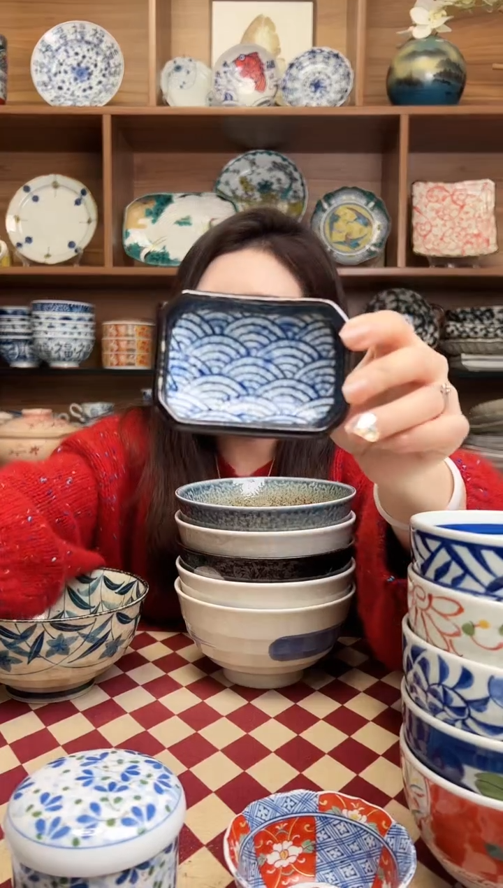 【闪购商品】瓷片青海波 方型小味碟      