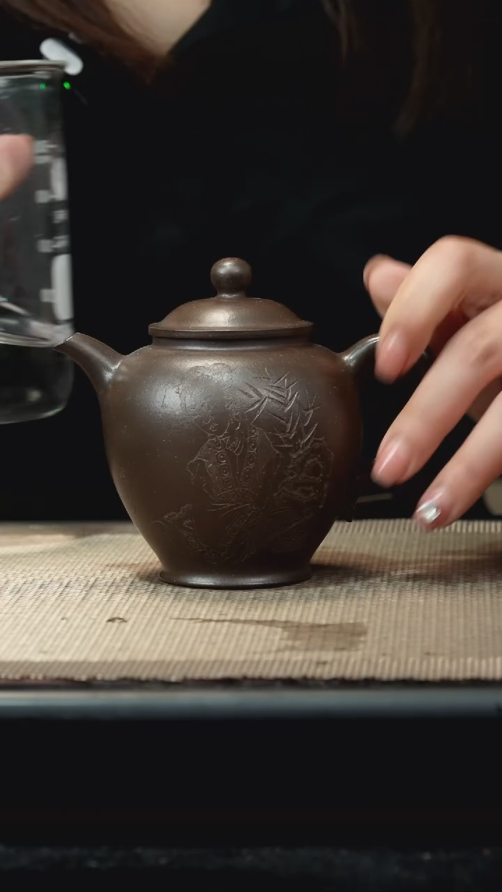 茶壶紫砂还原烧刻绘怀香