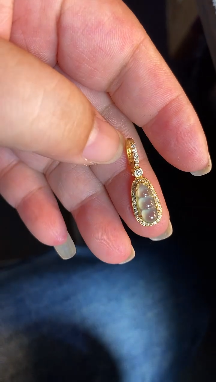 吊坠(不含链)银S925镶嵌翡翠1