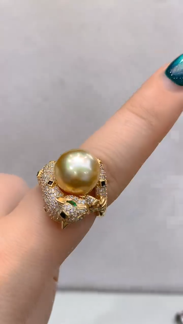 【闪购商品】海水珍珠戒指银S925镶嵌28 11-12mm