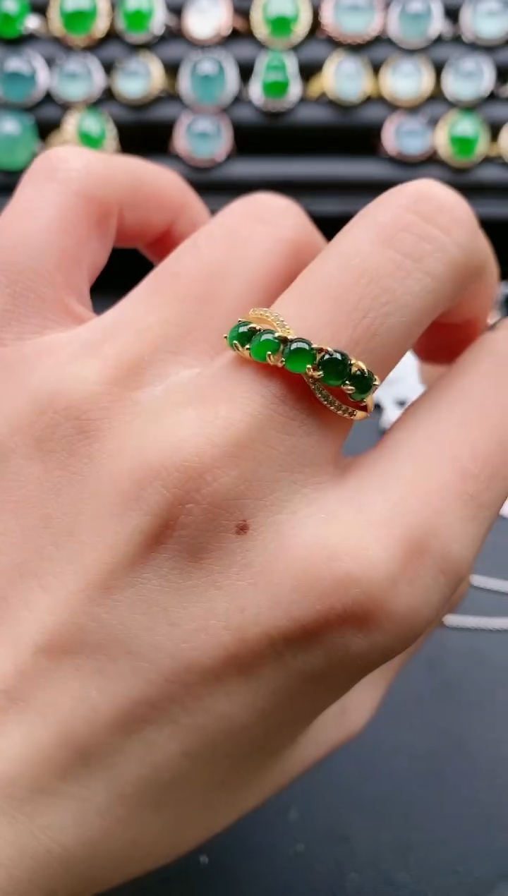 【闪购商品】翡翠戒指银S925镶嵌1111111